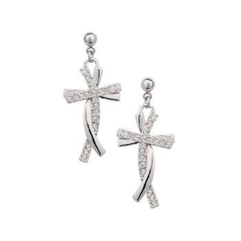 Italinacross design earring with crystal 120211