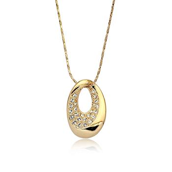 Alloy gold-plated with Austrian crystal necklace 74707