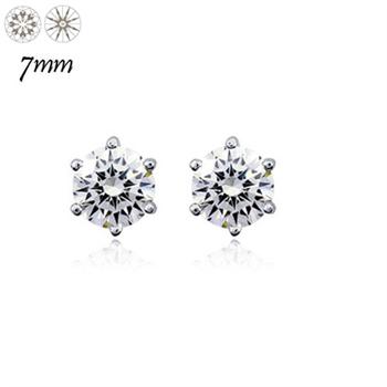 silver diamond earrings(7mm)510323