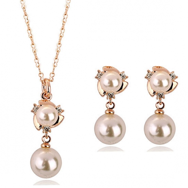 Fashion imitation pearl jewelry set 330527+80537