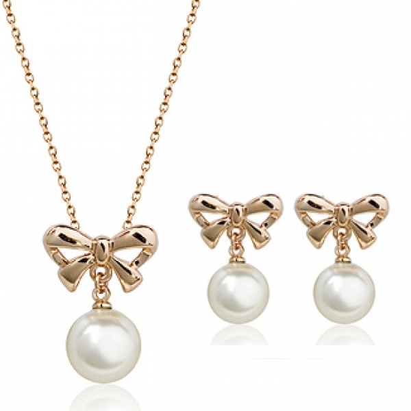 Fashion imitation pearl jewelry set 76791+83865 