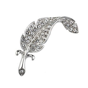 Italina full of crystal leaf brooch 150468