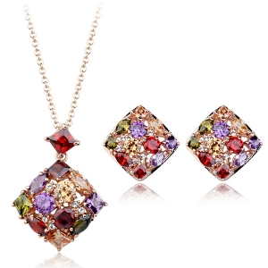 Fashion luxury colorful zircon jewelry s...