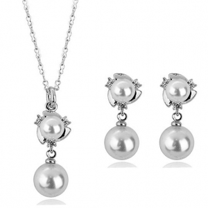 Fashion imitation pearl jewelry set 330527+80537
