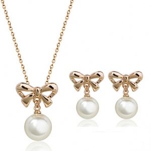 Fashion imitation pearl jewelry set 7679...