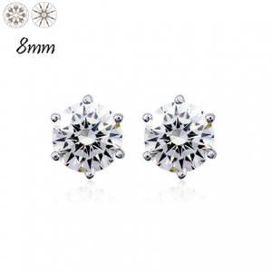 silver diamond earrings(8mm) 510282