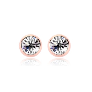 R.A crystal rose gold color earring 120344