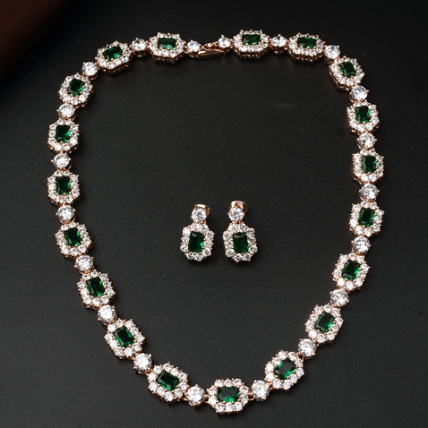 Italinaluxury elegant zircon jewelry set 212390