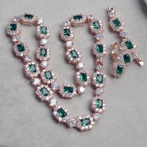 Italinaluxury elegant zircon jewelry set 212390