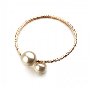 R.A 2 pearl open bracelet   180218