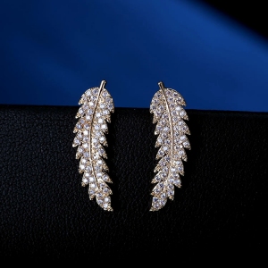 Allencoco zircon leaf earring  208079