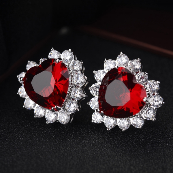 Allencoco zircon earring(silver)  208103002