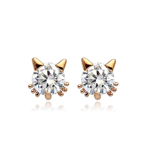 Rigant zircon cat earring  860570