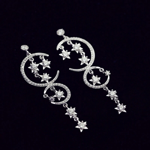 Allencoco star and moon earring  208160002