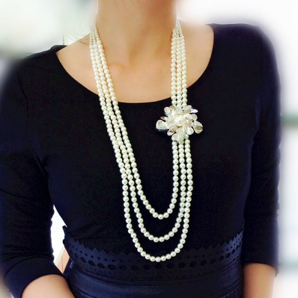 R.A pearl long necklace  3401860602