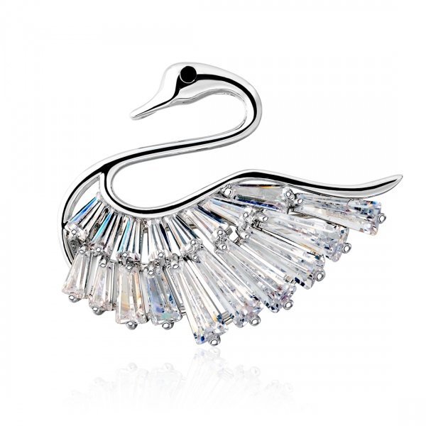 Rigant zircon swan brooch   53738