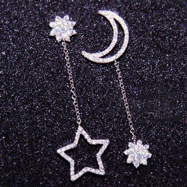 Allencoco moon and star earring   208189002