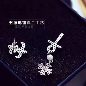 Allencoco  Asymmetric zircon earrings 208227002