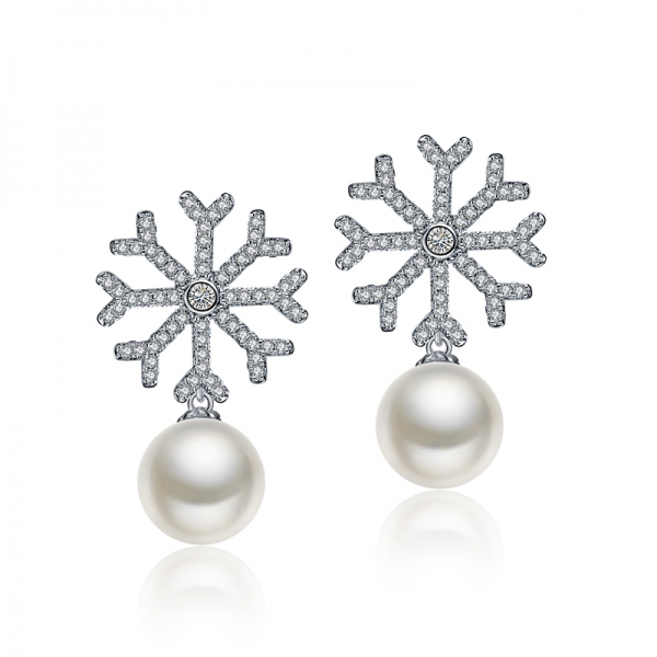 Allencoco Korean version of the new snow pearl earrings 0208238002