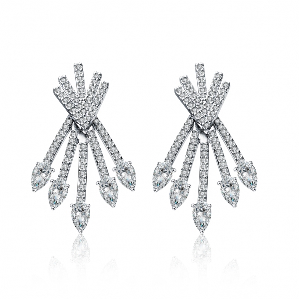 Allencoco Europe and the United States wind AAA zircon earrings 208260002