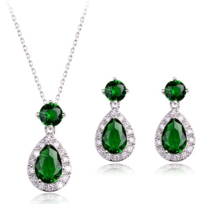 AllenCOCO Inlaid Top Zircon Green Star Set 22003002