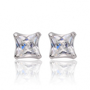 AllenCOCO Square crystal AAA square 5 * 5 zircon earrings 20808902