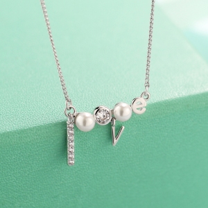 AllenCOCO Creative LOVE Diamond Pearl Ne...