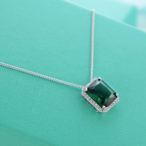 AllenCOCO New green square zircon neckla...