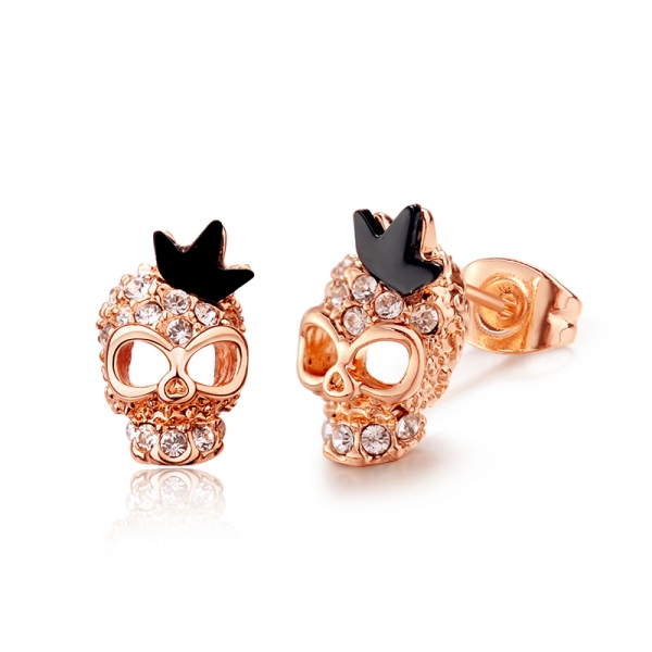 AllenCOCO Korean Crystal Skull Earrings 321826