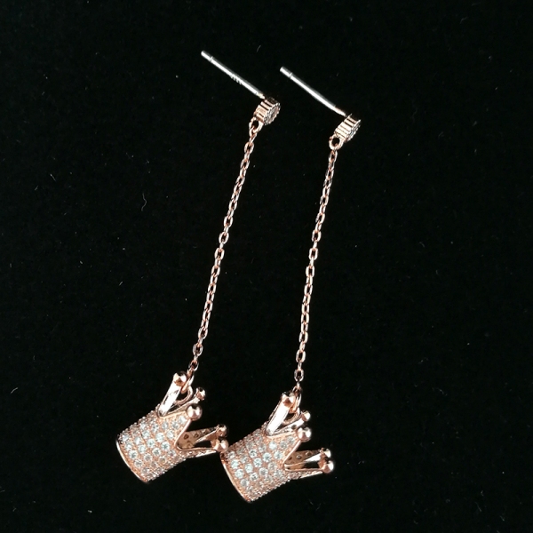 AllenCOCO Exquisite Crown Long Earrings 20847202