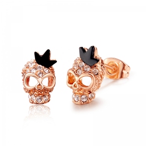 AllenCOCO Korean Crystal Skull Earrings ...