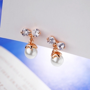 AllenCOCO Fashion collar pearl earrings ...