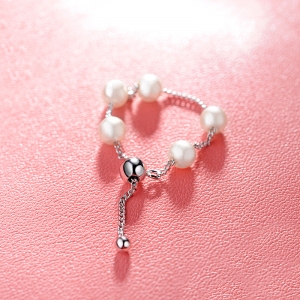 AllenCOCO Simple pearl adjustable ring 115690