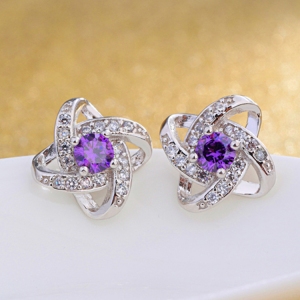AllenCOCO Fashion wild micro - inlaid zircon earrings 20845802