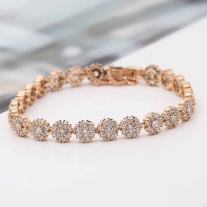 AllenCOCO Korean version of the full diamond flower bracelet 370133