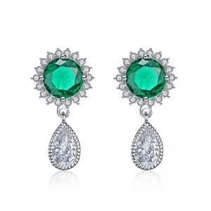 AllenCOCO Korean fashion water drop zircon earrings 125621