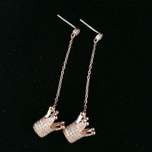 AllenCOCO Exquisite Crown Long Earrings 20847202