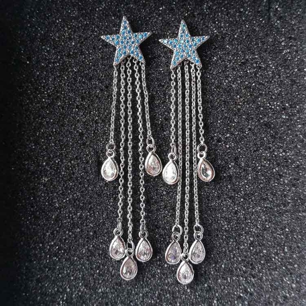 AllenCOCO Korean version of the five - pointed fringed earrings 20847702