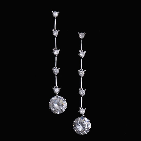 AllenCOCO Korean tassel zircon earrings
