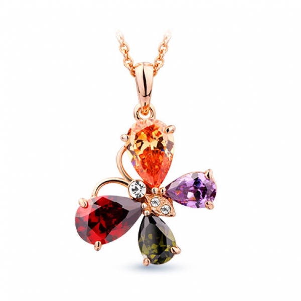 AllenCOCO  Royal Butterfly Zircon Necklace 1341249001