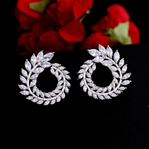 AllenCOCO Korean version of the temperament of the olive branch leaves earrings 20848202