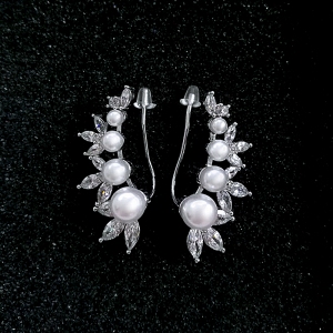 AllenCOCO New Zircon Pearl Earrings Earr...