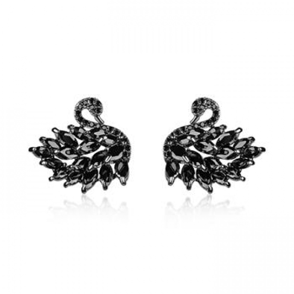 AllenCOCO Crystal Swan Earrings 20850902