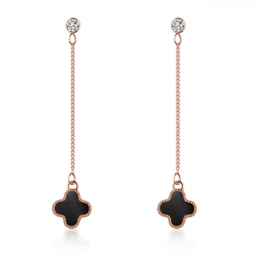 AllenCOCO Korean version of Clover long earrings 321694