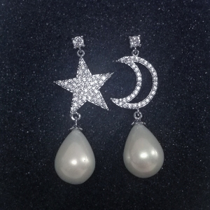 AllenCOCO Xingyue asymmetric pearl earri...