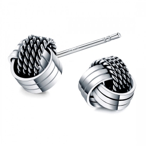 AllenCOCO 925 Sterling Silver Earrings Twisted Love Knot Stud Earrings For Women  810034