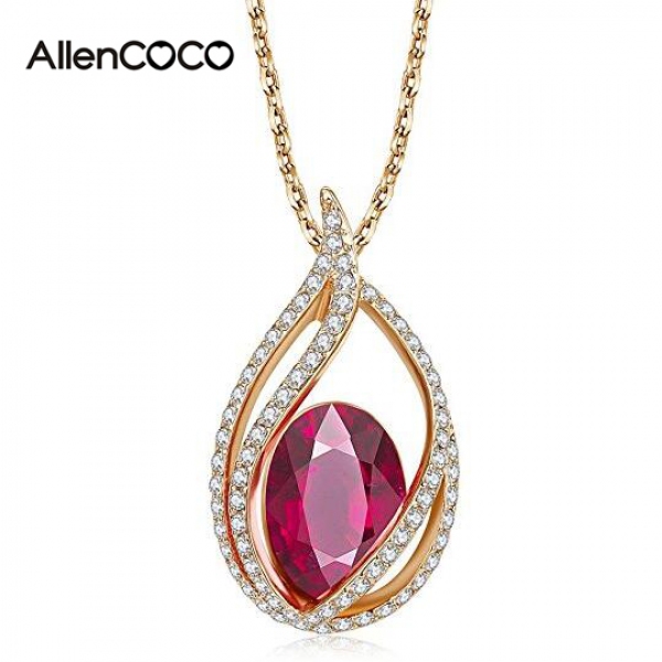 AllenCOCO Eternal Love Teardrop Swarovski Crystal Pendant Necklace Fashion Jewelry for Women