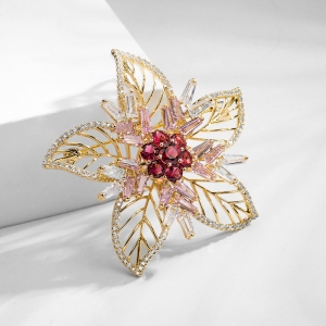 R.A zircon flower brooch  85044