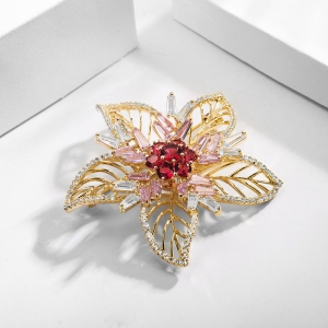 R.A zircon flower brooch  85044