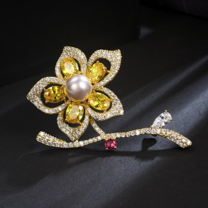 R.A zircon flower brooch  850456